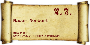 Mauer Norbert névjegykártya