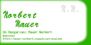 norbert mauer business card